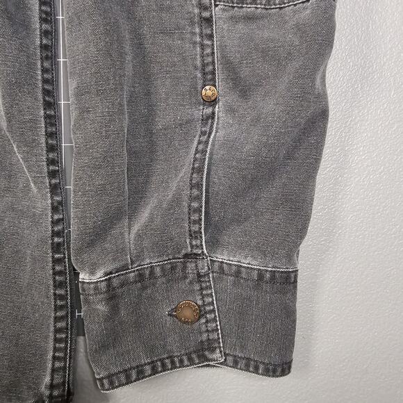 Levis Canvas Shirt XL Black Work Faded Grunge Western Biker Mechanic Heritage - Picture 2 of 13